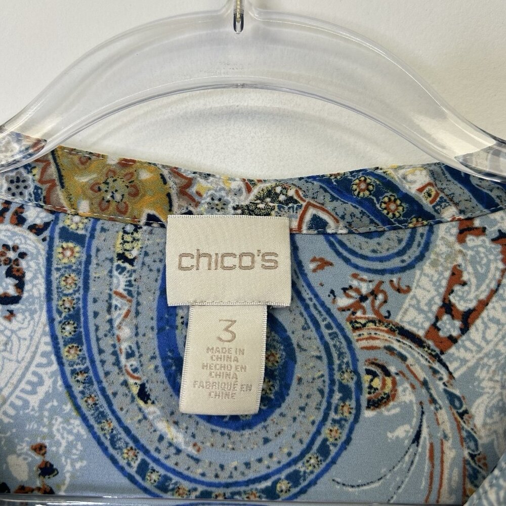 Chicos Paisley Tunic Top Women’s Size 3 US XL - Picture 4 of 8